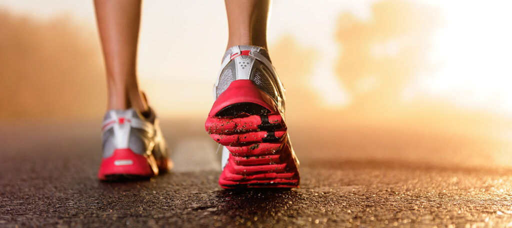 Image of a person's feet in sneakers on PSA Financial's website