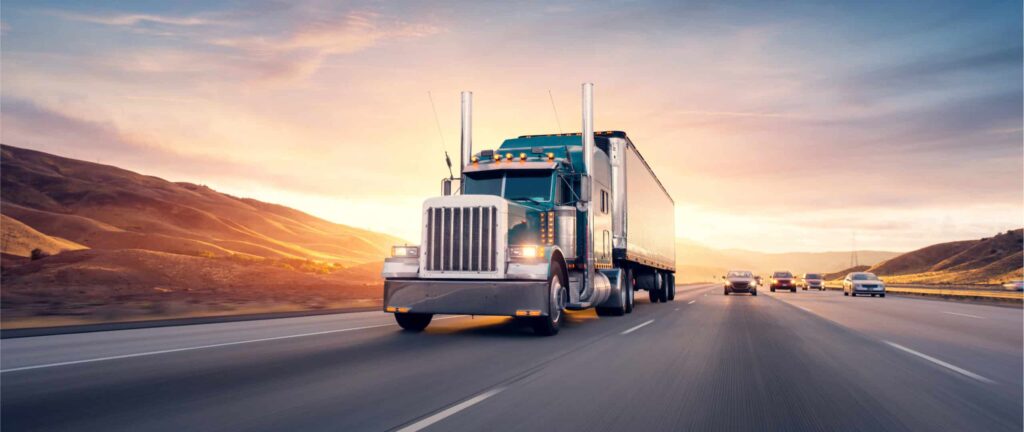 Image of a truck driving on a highway on PSA Financial's website