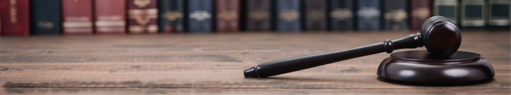 Image of a gavel on a desk