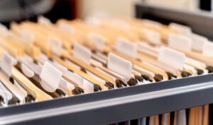 Image of file folders in a cabinet drawer